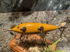 Vintage Heddon 150 Minnow Fishing Lure YELLOW FAT BODY Antique Tackle Box Bait 