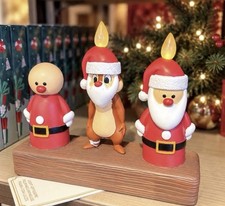 Disney Parks 2026 Christmas Holiday Santa Chip & Dale Light-Up Candle Figurine