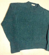 L.L.Bean 80s Irish Shetland Wool Nepp Knit Green Men's M Vintage