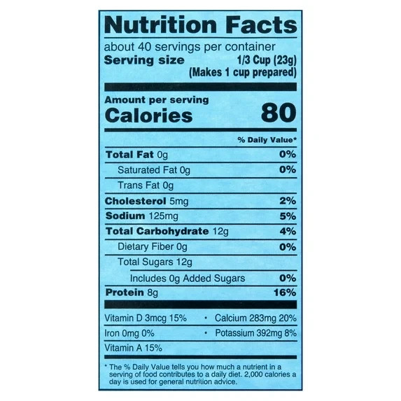 Great Value Instant Nonfat Dry Milk, 3.2 Oz, 10 Count