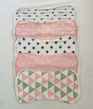 Dodo Babies Burp Clothes Set of 5 Geometric Patterns 16" x 8" Baby Accessories