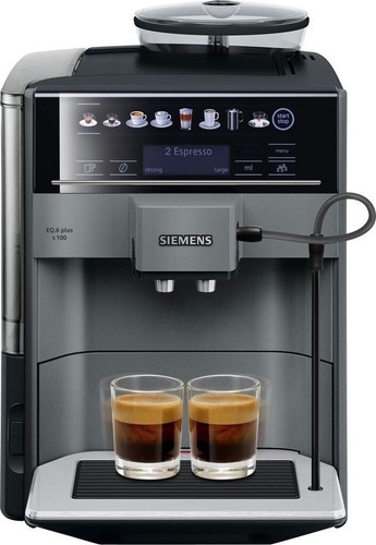 SIEMENS TE651509DE EQ6 plus s100 Kaffeevollautomat Schwarz/Titanium metallic