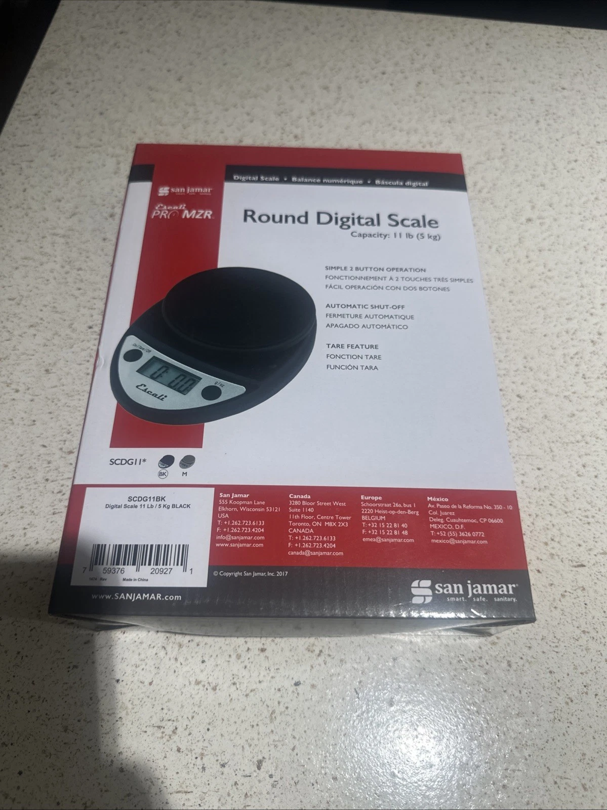 Primo NSF Listed Digital Scale, 11 lb/5 kg, Black (SCDGP11BK)