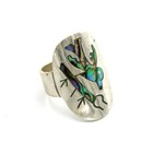 Southwest Sterling Turquoise Abalone Inlay Rope Twist Ring Lot of 5 #S5639-5 — photo 8