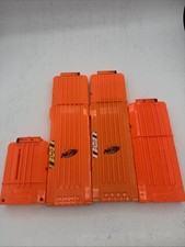 Lot of 4 NERF Round Magazine Clip N-Strike Elite Dart Gun Ammo Orange 6, 12, 18