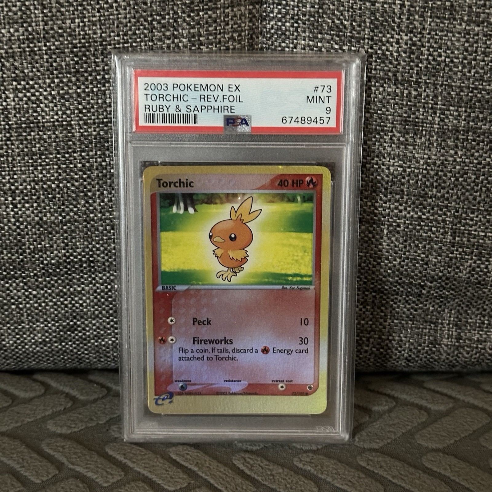 2003 POKÉMON EX RUBY & SAPPHIRE #73 TORCHIC REVERSE HOLO PSA 9