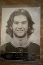 2021-22 Upper Deck Series 2 - Ud Portraits Rookies Dawson Mercer #P-41 Black and