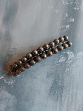 Vintage bubble rope hair barrette sterling silver signed Mexico 3/4" long 22.67g