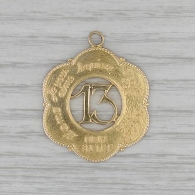 Vintage 13 I Love You in Different Languages Pendant 10k Gold Birthday Gift
