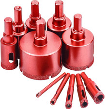 11 Pcs Tile Hole Cutter Set Diamond Drill Bit Kit Brazing Core Hole Saw Set Hole