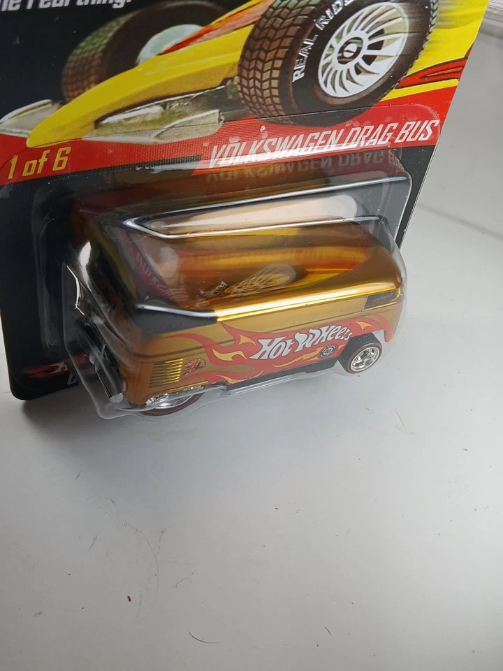 Autobús de arrastre Volkswagen serie 7 pilotos reales Hot Wheels-2007 08647/10.000 con estuche Foto 3 de 4