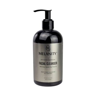 Melanity Activated Charcoal Facial Cleanser with Aloe Vera & Tea Tree Oil 12 oz
