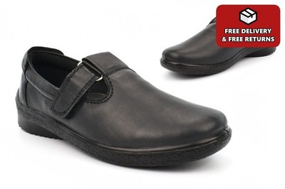 Damen Leder Schuhe Mädchen Schulschuhe Damen Touch Verschluss Schuhe Freizeit Größe