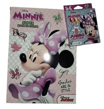 DISNEY MINNIE     SUPER BOOK TO COLOR     AND MINNIE MOUSE    8 Count Crayons.
