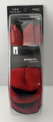 Stealth Golf Headcovers 1 3 5 Red/Black   Durable Protective Set Fits 460cc