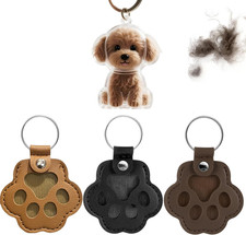 4 Pcs Dog Fur Storage Keychain, Dog Hair Collector Keychain Charm Memorial Stora