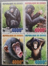 Guinea 2006 Schimpansen WWF ZD 4er Block Mi 4222/25** (1657)