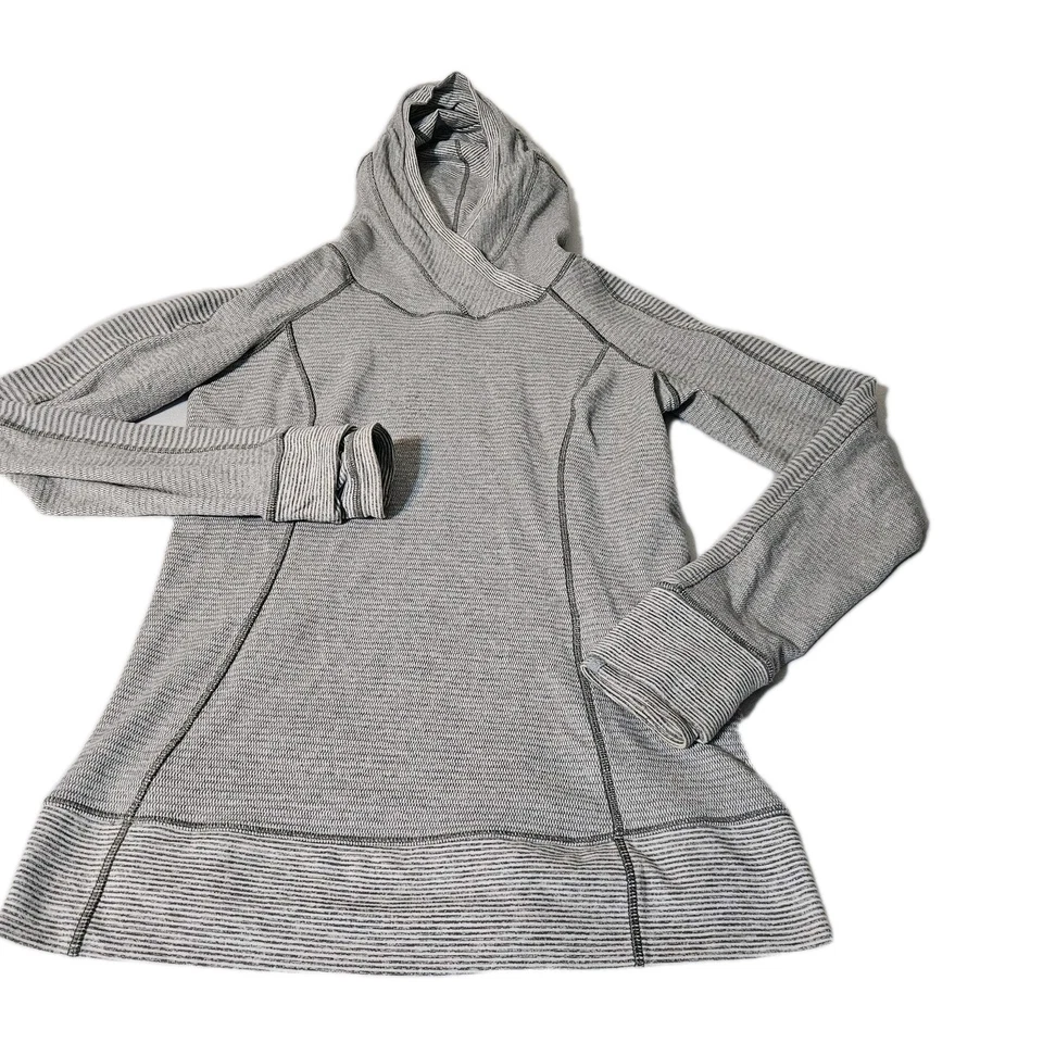 Толстовка женская Lululemon 8Think быстрый пуловер вересковый сланец полоса йога - Изображение 3 из 4