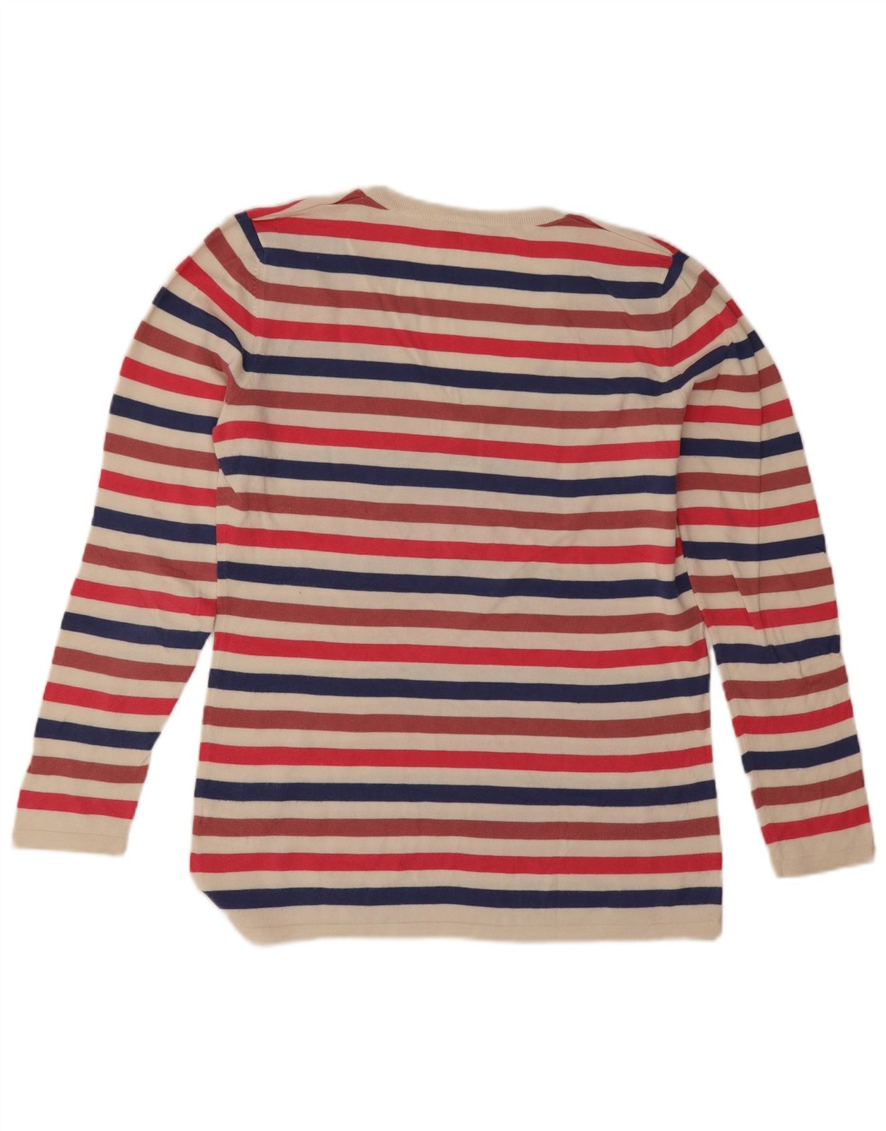 Lacoste Womens V-Neck Jumper Sweater Size 42 Large Multicoloured Striped CH10 thumbnail 2