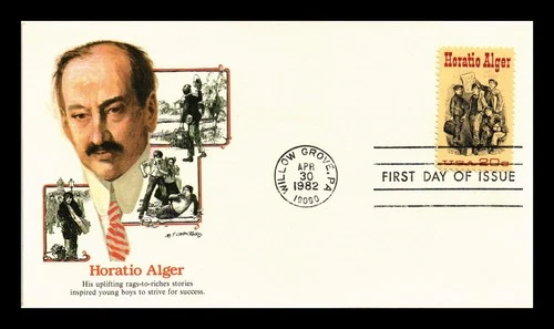 US COVER FLEETWOOD FIRST DAY OF ISSUE HORATIO ALGER