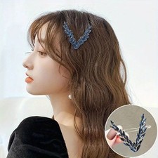 1pc Luxury Crystal V-Shape Hair Clip Women Rhinestone Barrette Accessory - NEW