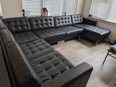 Ikea MORABO piece Sectional Sofa Bomstad black Great Condition Full Set 