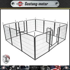 32x26 inch Dog Playpen 12 Panels Metal Pet Fence Indoor Camping Yard Garden