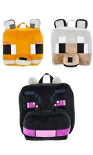Minecraft Boys Characters Ender, Fox or Wolf 12.5'' Mini Plush Backpack Bag
