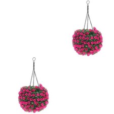 2 Count Lights for Decoration Garden LED Hanging Ball Lamp Artificial Grass