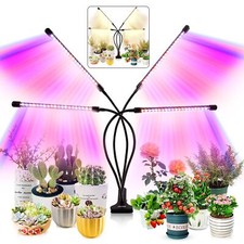 4 Head Led Grow Light With Timer For Indoor Plants Full Spectrum Dimmable