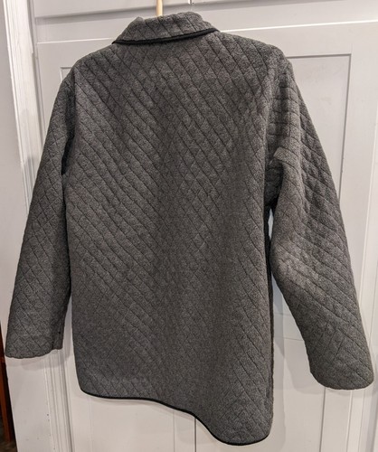 Cherokee Women's Sz Large Black Gray Reversible Quilted Fleece Lined Jacket - Picture 4 of 6