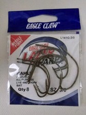 Eagle Claw Lazer Shaep Kahle Offset L141G - 3/0  Fishing Hooks 