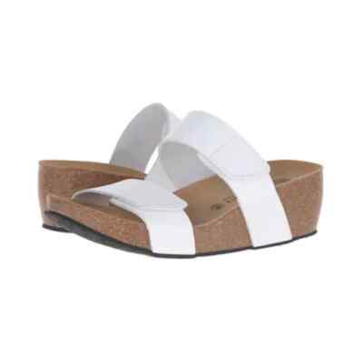 Eric Michael Liat Women s WHITE Leather dual strap slide sandal EUR 37