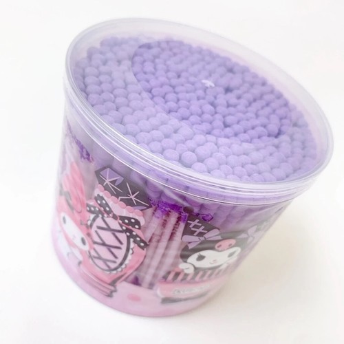 Cute Hello Kitty Kuromi Cotton Swabs Bud Purple Pink Travel Kit Container Cute - Picture 5 of 18