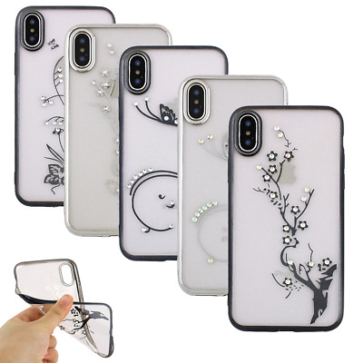 Beeyo Strass Steine Diamant Handy Hülle Glitzer Schale Motiv Für Apple iPhone XR