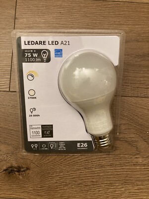  Ikea Ledare LED Bulb, E26, 1100 Lumen !!!! Globe A21 Dimmable!!