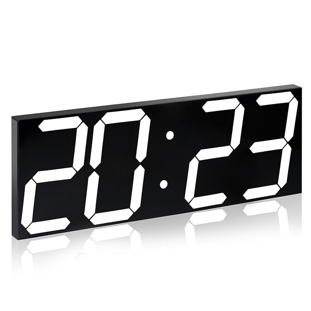 Led Wall Clock, Creative Remote Control, Digital Hollow Mirror