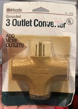 Woods 0794B Indoor Tan PVC Grounded-Adapter 3-Outlet