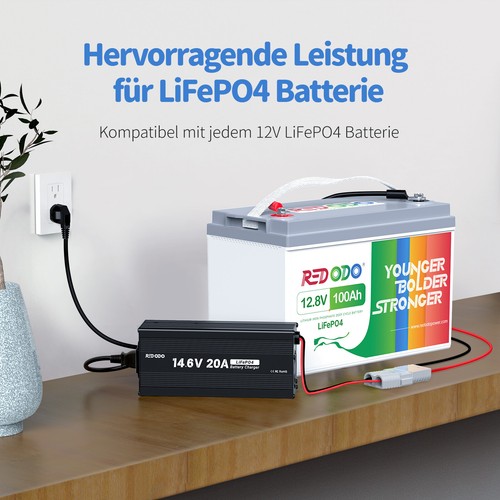 Ładowarka akumulatorów Redodo 14.6V 20A Lifepo4 do akumulatora litowo-żelazowo-fosforanowego - Zdjęcie 2 z 6