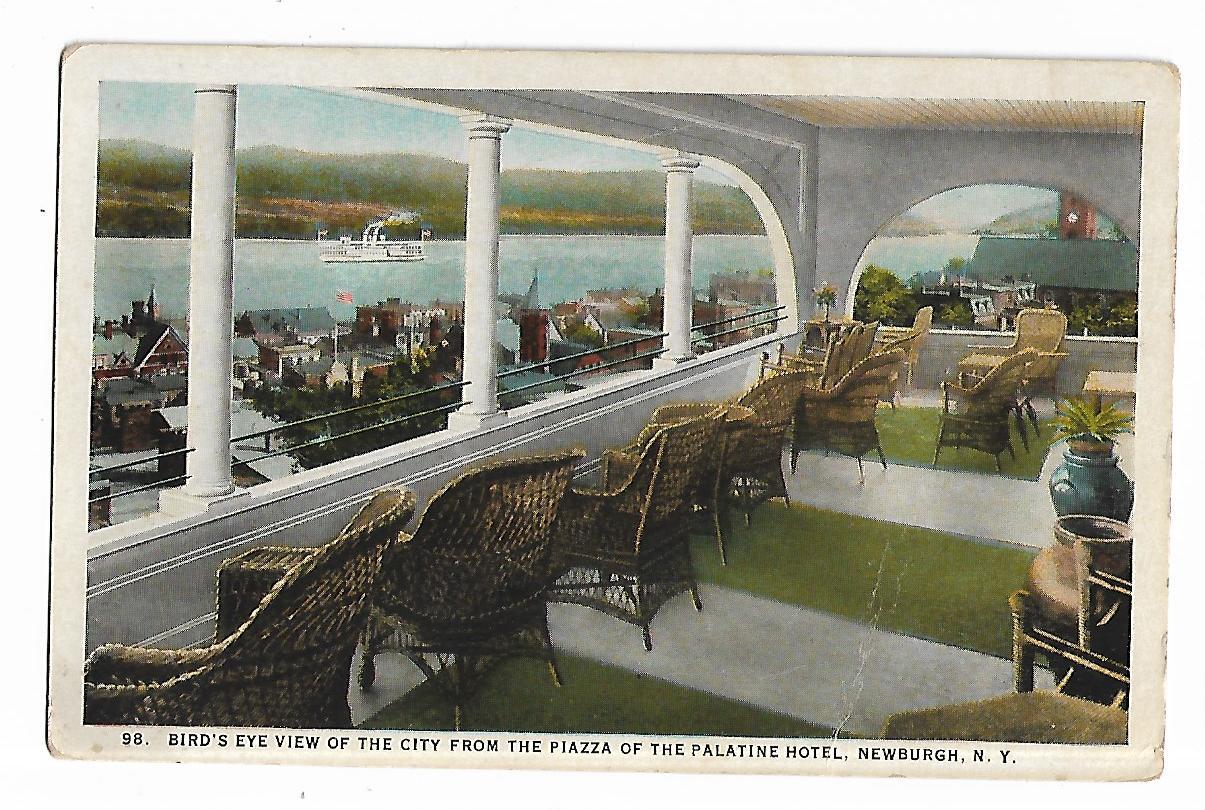 Old Postcard Palatine Hotel Plazza Bird's Eye View City Newburgh NY eBay