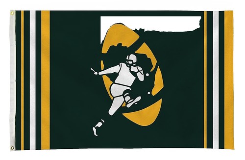 Green Bay Packers Flag Pole Kit | 3x5 Foot Team Flag With 6ft Spinning Pole & Adjustable Bracket