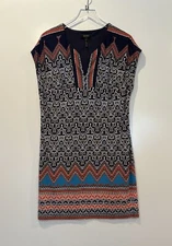 Laundry By Shelli Segal Geometric Print Stretch Knit Dress Womens Medium (1303)