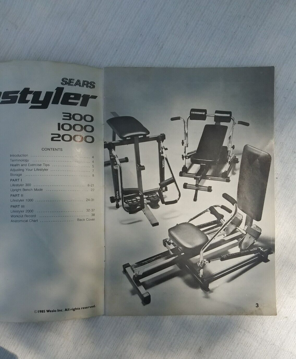 Sears Lifestyler 300 1000 2000 Multifunction Gyms Owners Manual 1985