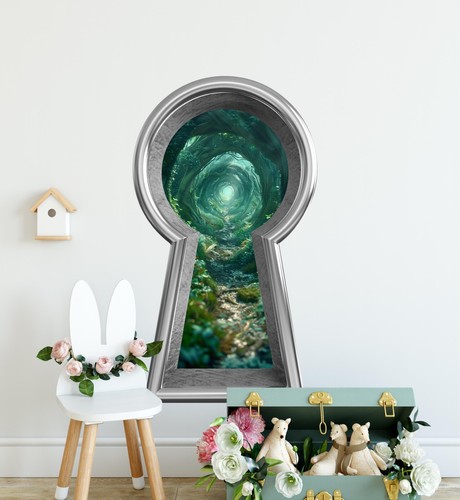 3D Keyhole Removable Wall Decal - Path Through The Rabbit Hole - Picture 5 of 11