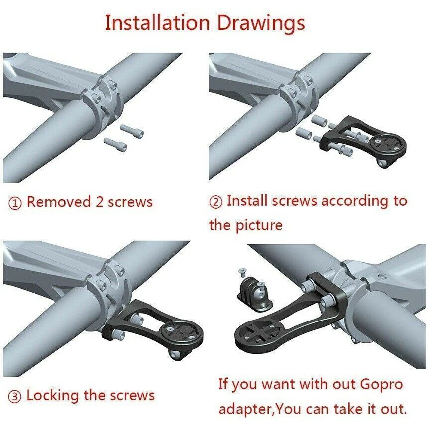 Bike Stem Extension Computer Mount Holder for GARMIN Edge GPS GoPro Bicycle - Image 4 of 4