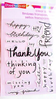 Happy Messages Card Sentiments Clear Acrylic Stamp Set Stampendous SSC109 NEW!