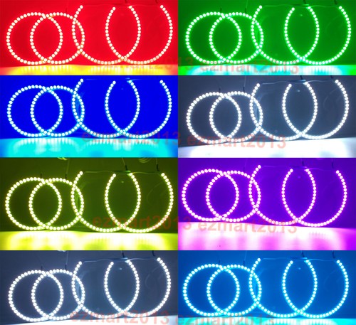 RGB LED halo ring for Mitsubishi Lancer 08-16 halogen APP LED angel eye lamp DRL - Picture 6 of 15