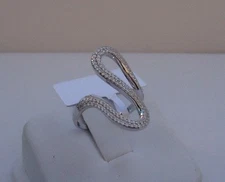 925 STERLING SILVER DESIGNERS  RING W/ 2 CT LAB SIMULATED DIAMONDS /SIZE 6,7,8,9