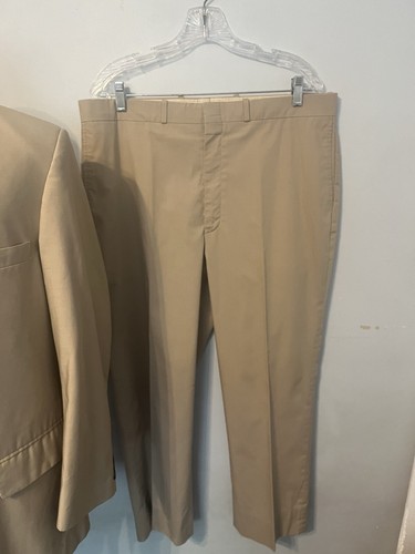 Men's Farrah Tan Brown Cotton Blend Summer 2pc Suit 2 Button sz 44R Pants 37X27" - Picture 8 of 18