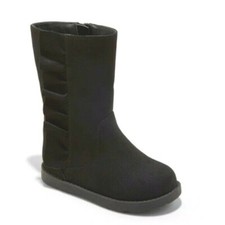 Cat Jack Girls Toddler Black Faux Leather Reva Ruffle Winter Fashion Boots NWT